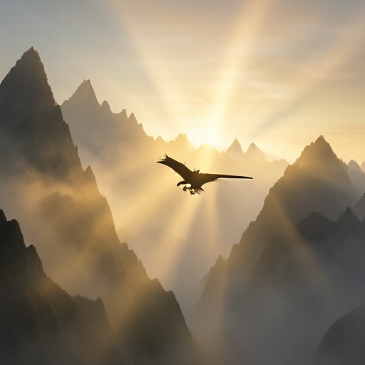 Our 1-step: dragon over misty peaks at dawn