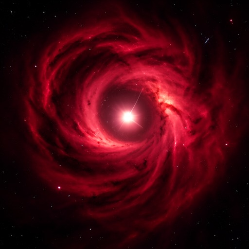 Our 1-step: crimson nebula with newborn star